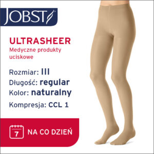 JOBST Rajstopy Ultra Sheer, zamknięte palce, CCL1 Kolor naturalny rozm. III