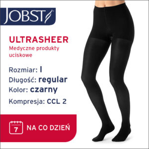 JOBST Rajstopy Ultra Sheer, zamknięte palce, CCL2 Kolor czarny rozm. I