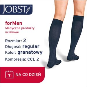 JOBST Podkolanówki męskie, zamknięte palce, CCL2 Kolor granat rozm. 2