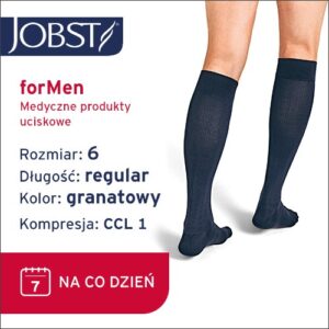 JOBST Podkolanówki męskie, zamknięte palce, CCL1 Kolor granat rozm. 6