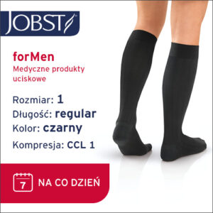 JOBST Podkolanówki męskie, zamknięte palce, CCL1 Kolor czarny rozm. 1