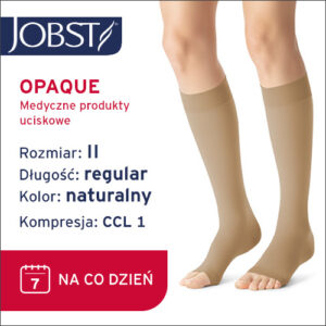 JOBST Podkolanówki Opaque, otwarte palce, CCL1, Kolor naturalny, rozm. II