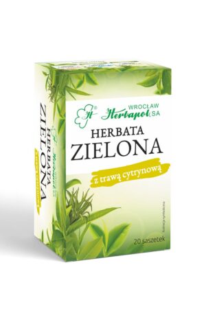 HERBAPOL HERBATA ZIELONA Z TRAWĄ CYTRYNOWĄ FIX 20 saszetek