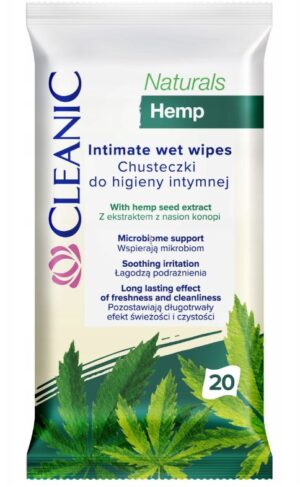CLEANIC Chusteczki do higieny intymnej HEMP 20szt.