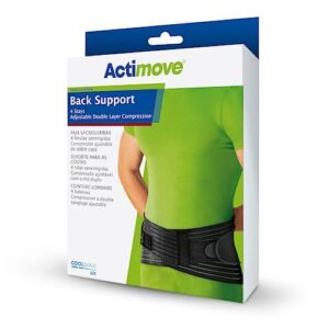 ACTIMOVE SE Orteza lędźwiowo-krzyżowa z 4 stalowymi unieruchomieniami i pasami dociągowymi rozm. XXL, czarny