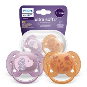 AVENT Smoczki do uspokajania ULTRA SOFT Piesek/Neutral 6-18m 2szt