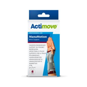 ACTIMOVE Manumotion Orteza stabilizująca nadgarstek ze wzmocnieniem i z kompresją medyczną rozm. L (prawa) biały