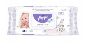 BELLA HAPPY Chusteczki nawilżone sensitive ALOE VERA PH 5,5 neutralne 56szt z klapką