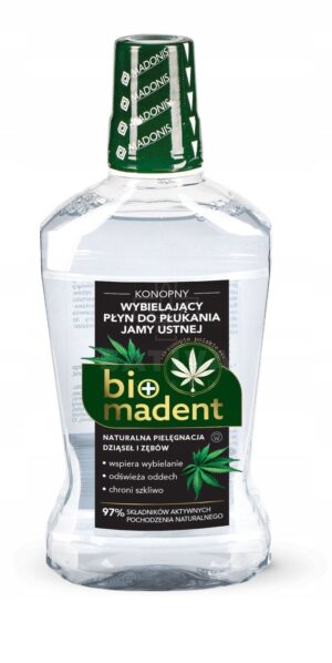 BIO MADENT konopny, WYBIELAJĄCY płyn do płukania jamy ustnej - 500ml