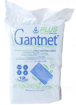 GANTNET PLUS dwustronnie nasączona myjka do ciała "rękawica", 12szt