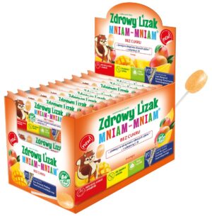 Starpharma Zdrowy Lizak Mniam-Mniam MANGO bez cukru 40szt.