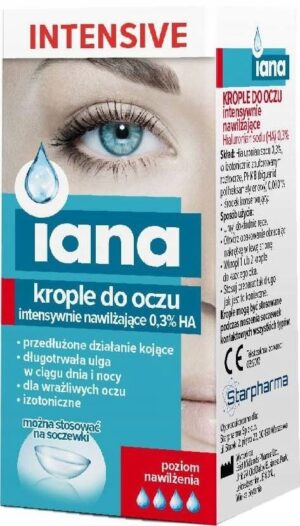 IANA Krople do oczu intensywnie nawilżające 0,3% HA INTENSIVE 10ml
