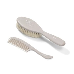 Babyono Szczotka z naturalnym super miękkim włosiem z grzebieniem 0m+