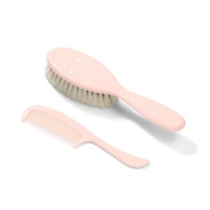 Babyono Szczotka z naturalnym super miękkim włosiem z grzebieniem 0m+