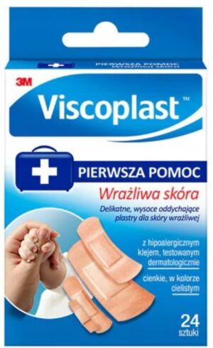 3M VISCOPLAST wrażliwa skóra zestaw plastrów 24szt.