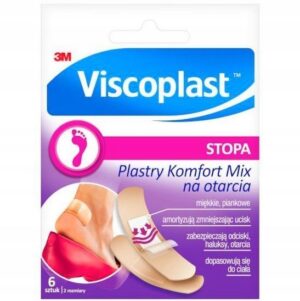 3M VISCOPLAST Stopa Plastry KOMFORT Mix na otarcia 72x25mm pudełko 6szt.