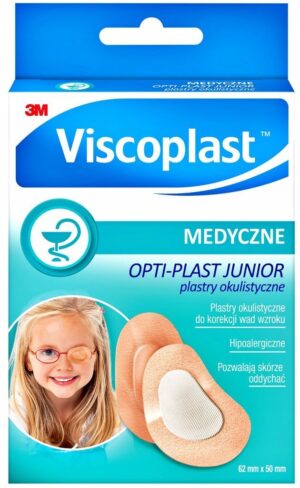 3M VISCOPLAST OPTI-PLAST JUNIOR Plastry okulistyczne w rozmiarze 62mm x 50mm pudełko 10szt.