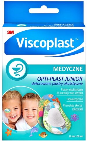 3M VISCOPLAST OPTI-PLAST JUNIOR DEKOROWANY Plastry okulistyczne w rozmiarze 62mm x 50mm 10szt.