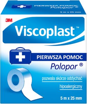 3M VISCOPLAST POLOPOR przylepiec w rozmiarze 5m x 25mm pudełko 1szt.