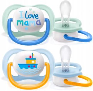 AVENT Smoczki do uspokajania ULTRA AIR "I Love Mama"/Statek 0-6m Boy 2szt.