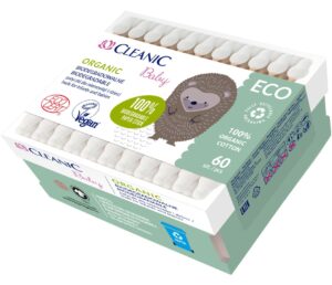 Patyczki dla niemowląt i dzieci Cleanic baby ECO 60szt. opak. papierowe