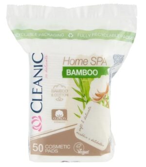 Płatki higieniczne Cleanic Home Spa Bamboo kwadratowe 50szt. w torebce