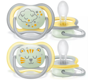 AVENT Smoczki do uspokajania ULTRA AIR NIGHT Chmura/Miś 18m 2szt (376/01)