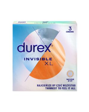DUREX Prezerwatywa INVISIBLE Extra Large powiększone 3szt.