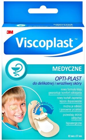 3M VISCOPLAST OPTI-PLAST Do delikatnej i wrażliwej skóry w rozmiarze 82mm x 57mm 5szt.