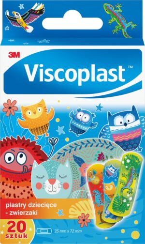 3M VISCOPLAST Plastry dziecięce - zwierzaki 72mm x 25mm pudełko 20szt.
