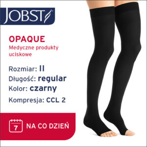 JOBST Pończochy Opaque, otwarte palce, CCL2, Kolor czarny, rozm. II