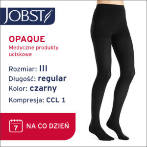 JOBST Rajstopy uciskowe Opaque, zamknięte palce, CCL1 Kolor czarny rozm. III