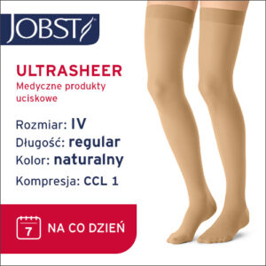 JOBST Pończochy Ultra Sheer, zamknięte palce, CCL1 Kolor naturalny rozm. IV