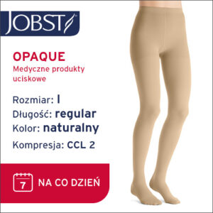 JOBST Rajstopy Opaque AT, zamknięte palce, klasa kompresji CCL2 Kolor naturalny rozm. I Krótka data