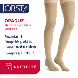 JOBST Pończochy Opaque samonośne Petite AG, zamknięte palce, klasa kompresji CCL1, Kolor naturalny, rozm. I Krótka data