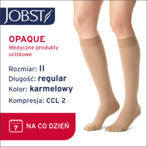 JOBST Podkolanówki Opaque, zamknięte palce, CCL2, Kolor karmelowy, rozm. II