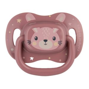 CANPOL Smoczek do uspokajania silikonowy symetryczny Cute Animals różowy 6-18m