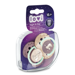 LOVI Smoczek silikonowy dynamiczny 18m 2szt Night&Day Girl