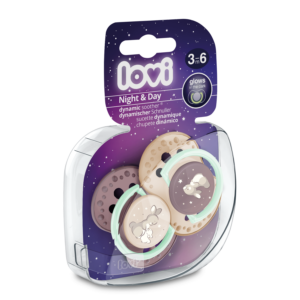 LOVI Smoczek silikonowy dynamiczny 3-6m 2szt Night&Day Girl