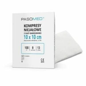 PASOMED Kompresy niejałowe 13-nitkowe 8 warstwowe 10cm x 10cm 100szt