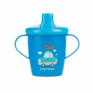 CANPOL Kubek Niekapek twardy ustnik 9m+ 250ml (31/200) niebieski