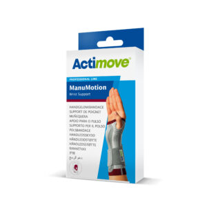 ACTIMOVE PRO Orteza stabilizująca nadgarstek ze wzmocnieniem i z kompresją medyczną rozm. M (lewa) biały