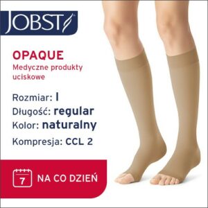 JOBST Podkolanówki Opaque AD, otwarte palce, klasa kompresji CCL2, Kolor naturalny, rozm. I (7062500180)