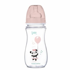 CANPOL Butelka SZEROKA 300ml Exotic Animals +12m (35/222) róż