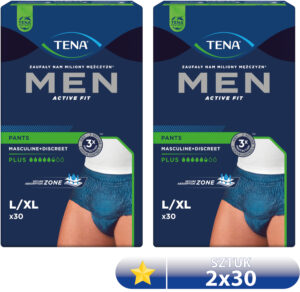 Zestaw 2x TENA Men Pants Plus L/XL (95-130 cm), bielizna chłonna, 30 sztuk