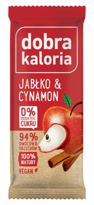 KUBARA Dobra Kaloria Baton Owocowy Jabłko & Cynamon 35g
