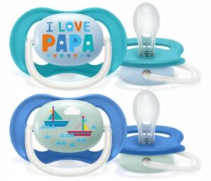 AVENT Smoczki do uspokajania ULTRA AIR "I Love Papa"/Statki 6-18m Boy 2szt.