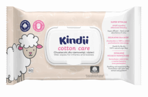 KINDII Chusteczki dla niemowląt i dzieci Cotton Care 60 szt
