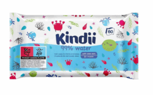 KINDII Chusteczki dla niemowląt i dzieci 99% Water 60 szt