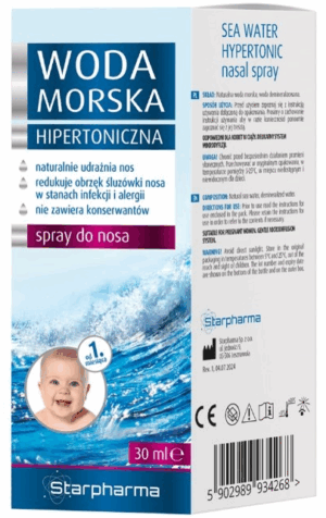 Starpharma Hipertoniczna Woda Morska - spray do nosa 30ml (k=24)